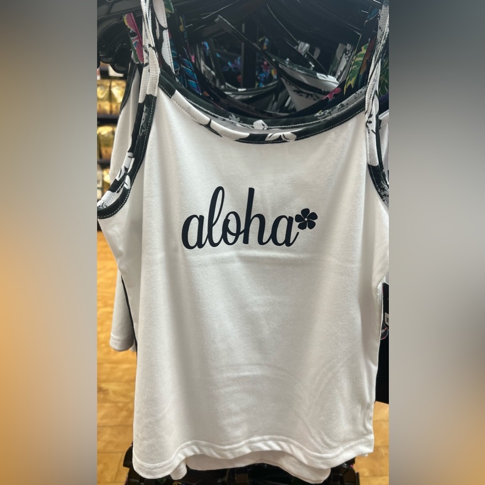 aloha tank, low rise shorts, jacket